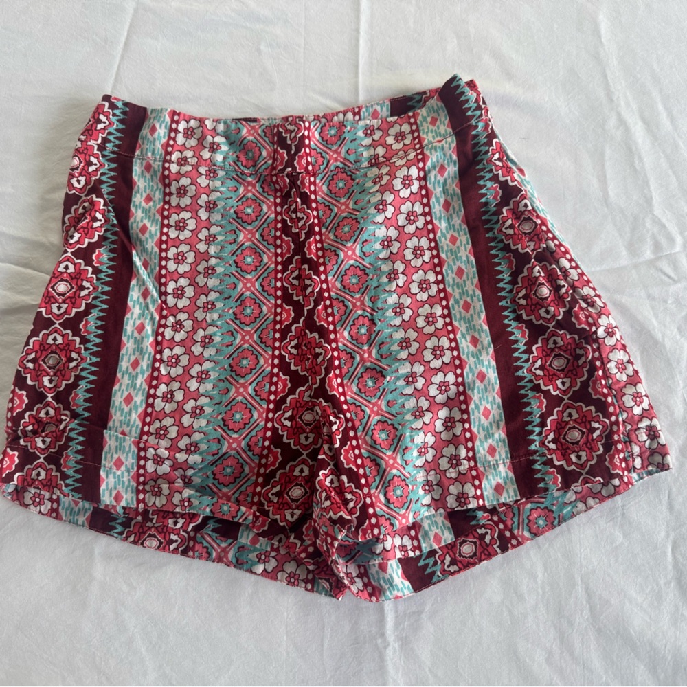 Hollister Floral Red and Teal Shorts